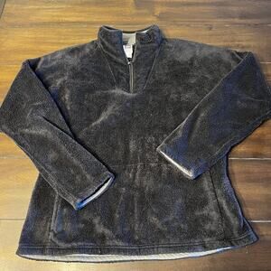 North Face Jacket Womens 2XL Black Fleece Sherpa High Deep Pile Fuzzy Sweater